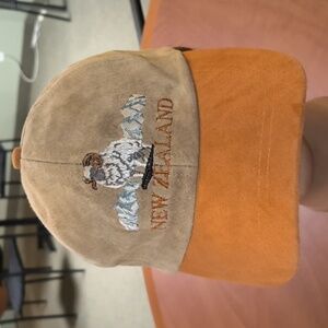 New Zealand Embroidered Suede Strap-on Cap Hat